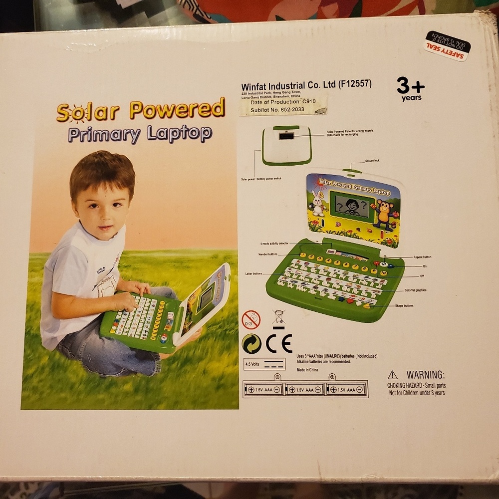 Solar Powered Primary Laptop Ages 3+ New in Box